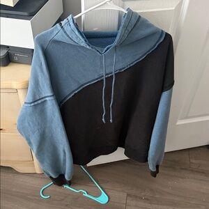 FP Movement by Free People Two-Tone Blue and Black Hoodie